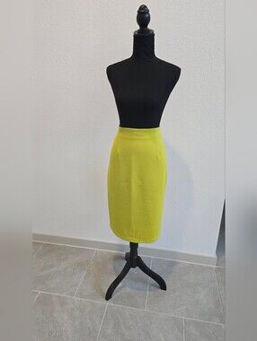 Lime Green Pencil Skirt - Large